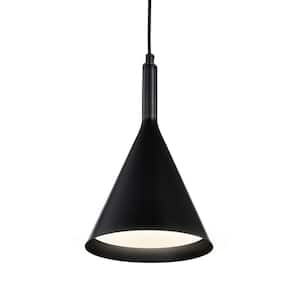 Carson 1-Light Farmhouse Black Kitchen Mini Pendant with Metal Cone Shade