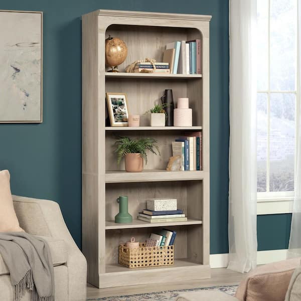 Select 73.11 in. Tall Chalked Chestnut Finish Particle Board 4-Shelf Bookcase