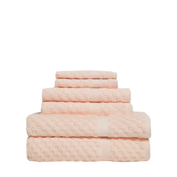 Lintex Waffle 6-Piece Petal Pink Solid Bath Towel Set