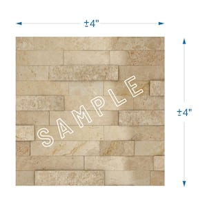 Take Home Sample - Moony Beige 4 in. x 4 in. x 8 mm Stone Peel and Stick Wall Mosaic Tiles (0.11 sq.ft./ea)