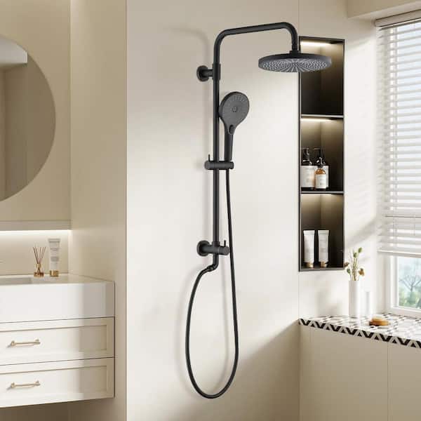 3-Setting Handheld Sprayer Fixed and Handheld Shower Head 1.8 GPM in Matte Black