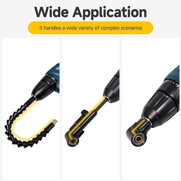 17-Piece Flexible Drill Bit Extension Set with Socket Adapters and Screwdriver Bits