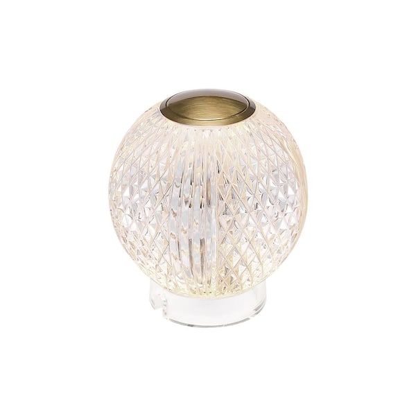 ALORA Marni 3 in. 1-Light 1.5-Watt Natural Brass Integrated LED Modern Table Lamp