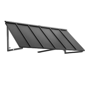 8.7 ft. Houstonian Metal Standing Seam Fixed Awning (104 in. W x 24 in. H x 36 in. D) Black