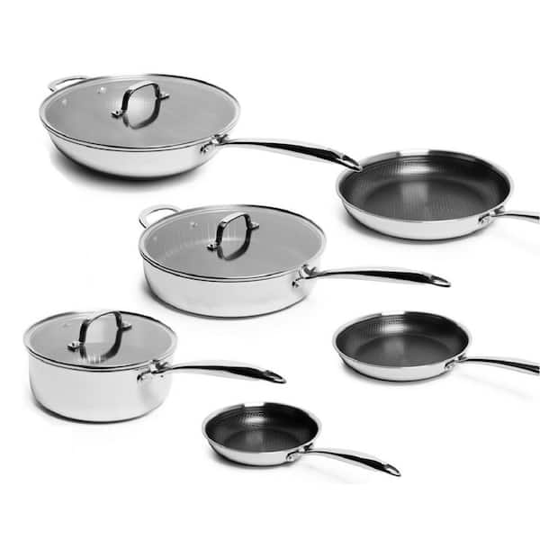 LEXI HOME Diamond Tri-ply 9 Piece Stainless Steel Nonstick Cookware Set
