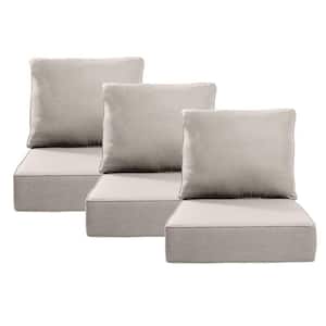 24 in. x 24 in. x 6 in. 6-Piece CushionGuard Outdoor Thicken Sofa Deep Seat Replacement Cushion Set in Beige