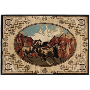 Lodge King Great Escape Multi 5 ft. x 8 ft. Western Area Rug