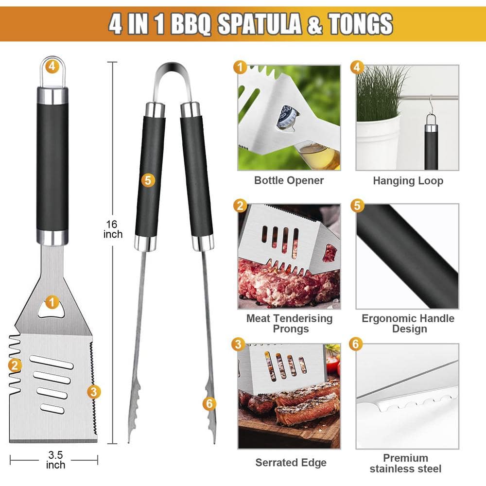 38-Piece Stainless Steel BBQ Grill Tool Set with Aluminum Case