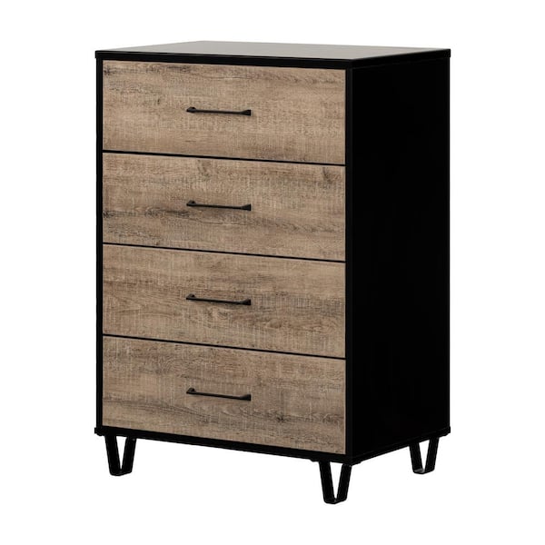 South Shore Arlen Weathered Oak and Matte Black 29 in. Dresser