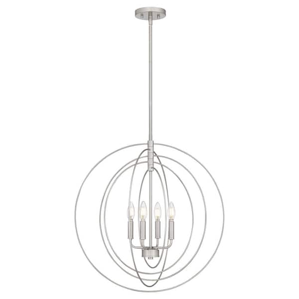 DSI Calliope 4-Light Brushed Nickel Geometric Pendant Light