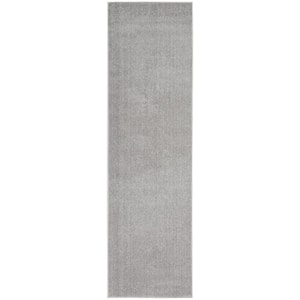 Essentials Silver Gray 2 ft. x 10 ft. Kitchen Runner Solid Contemporary Indoor/Outdoor Patio Area Rug