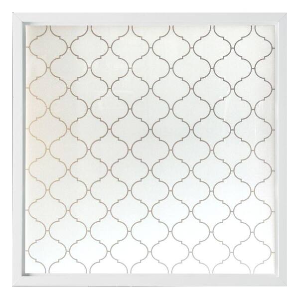 Hy-Lite 47.5 in. x 47.5 in. Baroque Decorative Glass Picture Vinyl Window - White