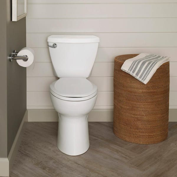 American Standard Cadet 3 10 in Rough Two-Piece 1.28 GPF Single Flush Elongated Chair Height Toilet with Slow-Close Seat in White