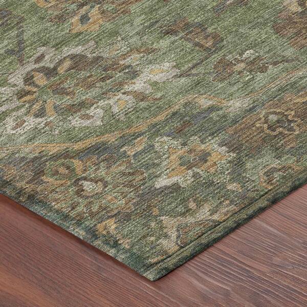 Chantille Machine Washable Indoor/Outdoor Abstract ACN2793 Olive 5 ft. x 7 ft. 6 in. Area Rug