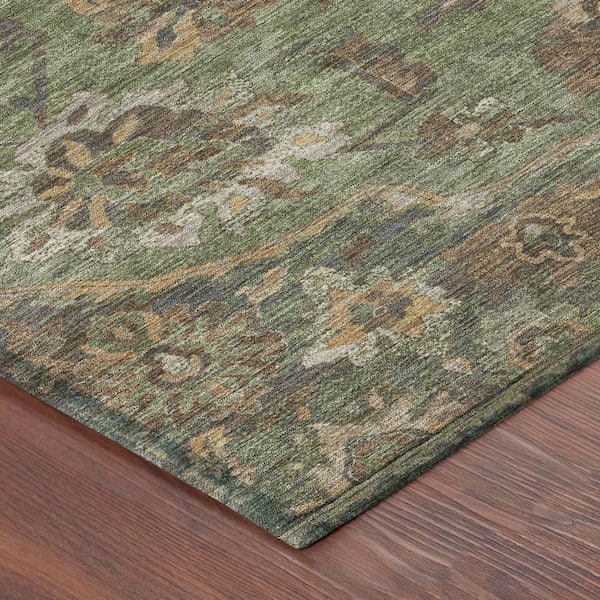 Chantille Machine Washable Indoor/Outdoor Abstract ACN2793 Olive 9 ft. x 12 ft. Area Rug