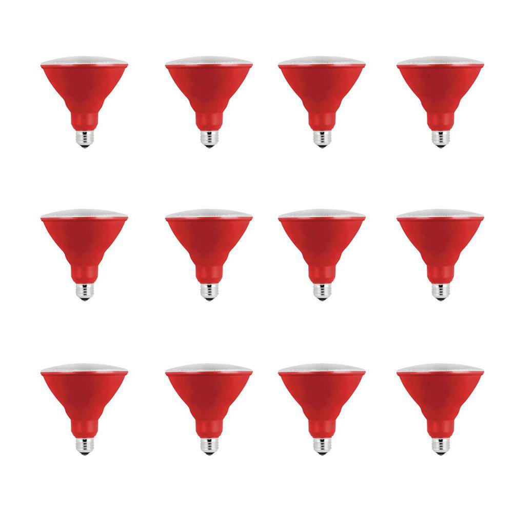 90-Watt Equivalent PAR38 Weatherproof Outdoor Landscape Red Color LED Flood Light Bulb (12-Pack) price history on PriceWatchPro