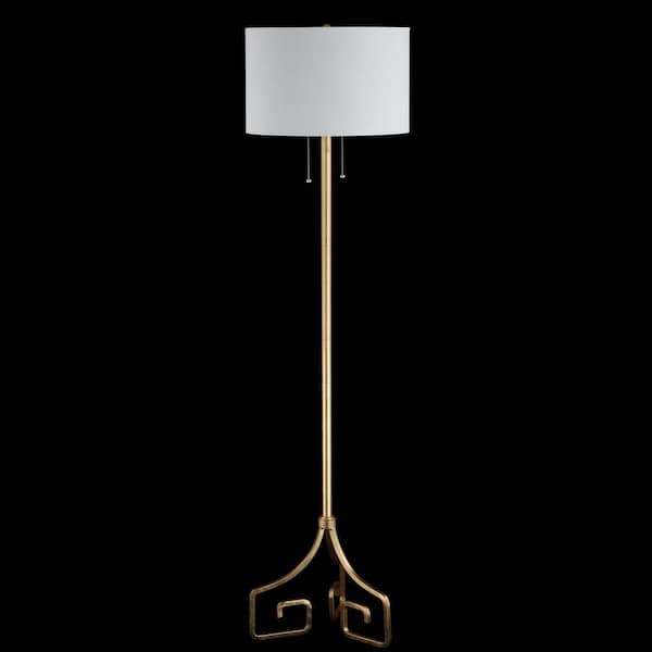 JONATHAN Y Transitional 60-in Brass Gold Shaded Floor Lamp in the Floor  Lamps department at