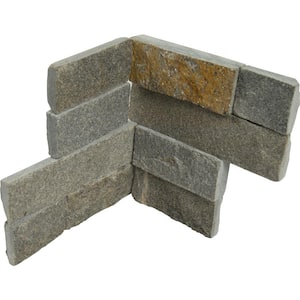 Salvador Grey Ledger Corner 6 in. x 6 in. Natural Quartzite Wall Tile (9 sq. ft. / Case)