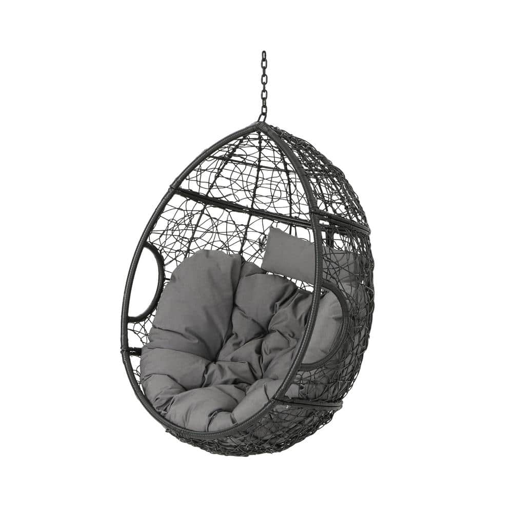 Egg-Shaped Outdoor Hammock Hanging Chair-3.15W x 2.21D x 4.08H, Polyethy