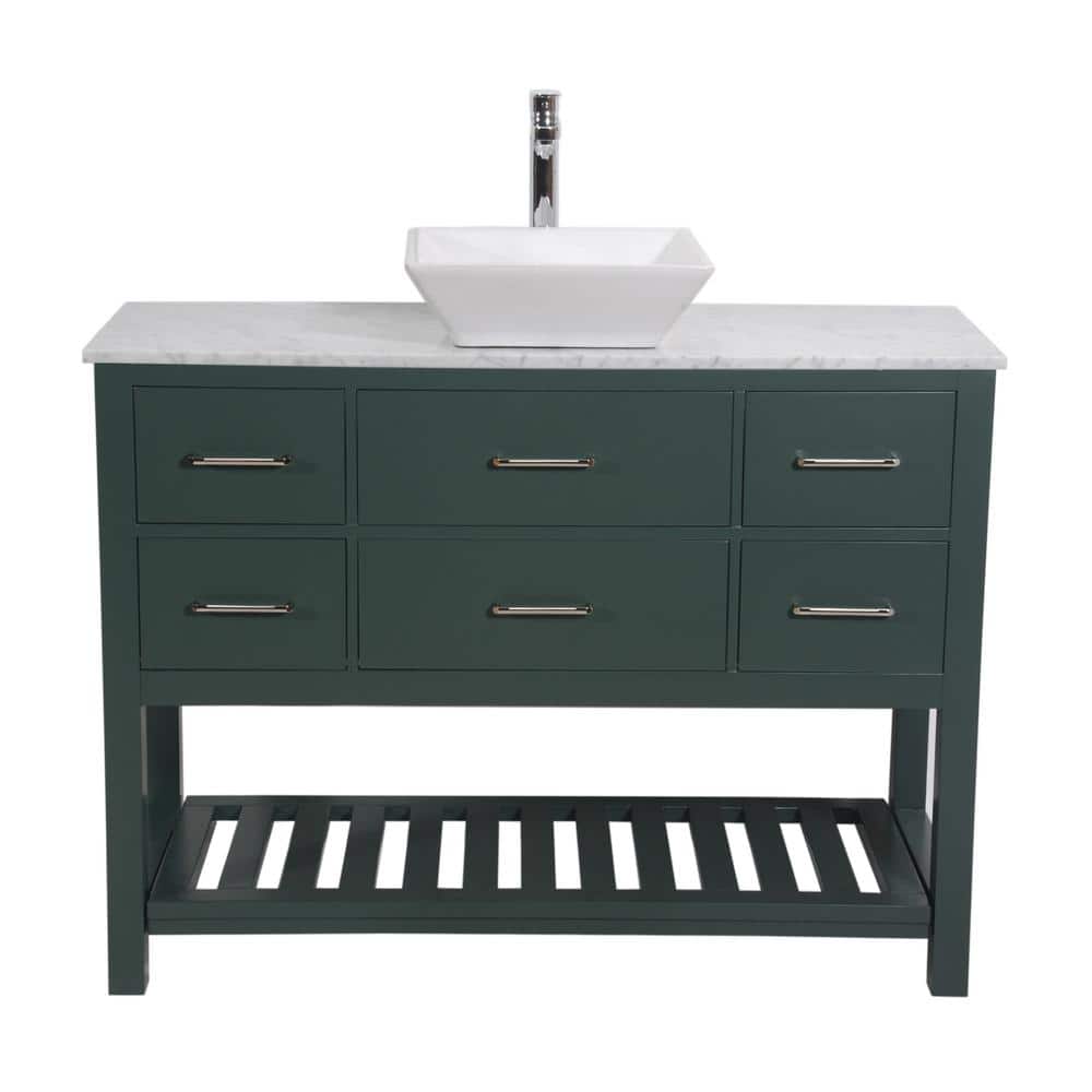 Santa Monica 48 in. W x 18 in. D x 36 in. H Bath Vanity in Dark Green with 