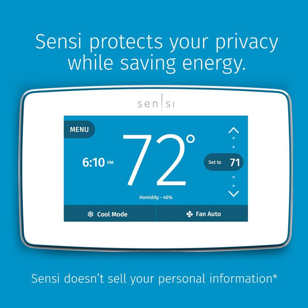 White Wi-Fi Smart Thermostat with Touchscreen Display