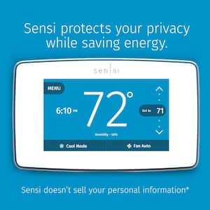 Sensi Touch 7-day Programmable Wi-Fi Smart Thermostat with Touchscreen Color Display, C-wire Required - White