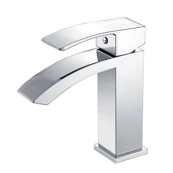 Maincraft SingleHandle Arc SingleHole Bathroom Faucet with Waterfall
