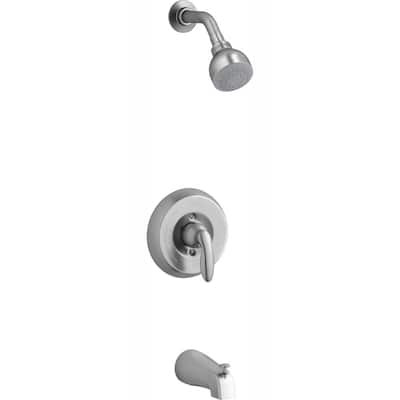 Coralais Single-Handle 1-Spray Tub and Shower Faucet in Brushed Chrome (Valve Not Included)