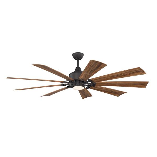 CRAFTMADE Eastwood 70 in. Indoor/Outdoor Dual Mount 6-Speed Espresso Ceiling Fan w/ Integrated LED Light Kit & Remote/Wall Control