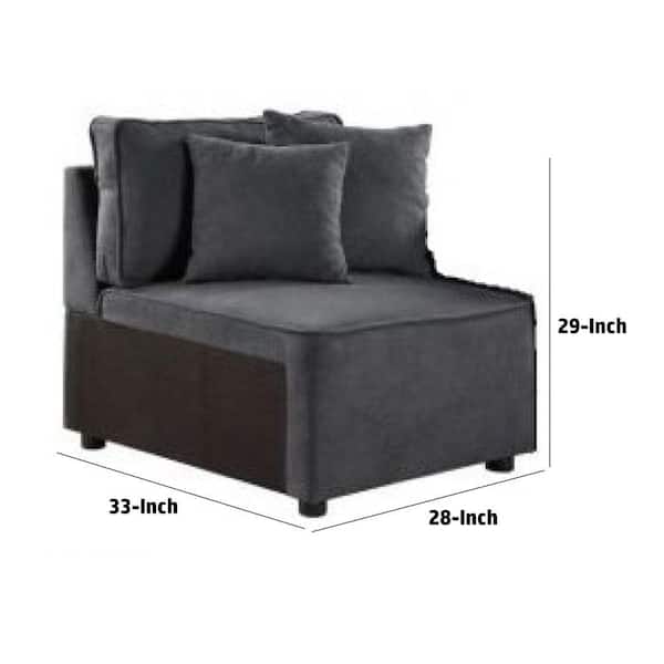Rio 33 Inch Modular Single Arm Corner Chair 2 Lumbar Cushions