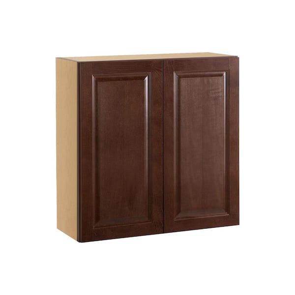 Charlotte Raised 33 in. W x 30 in. H x 12 in. D in Bordeaux Plywood Assembled Wall Cabinet