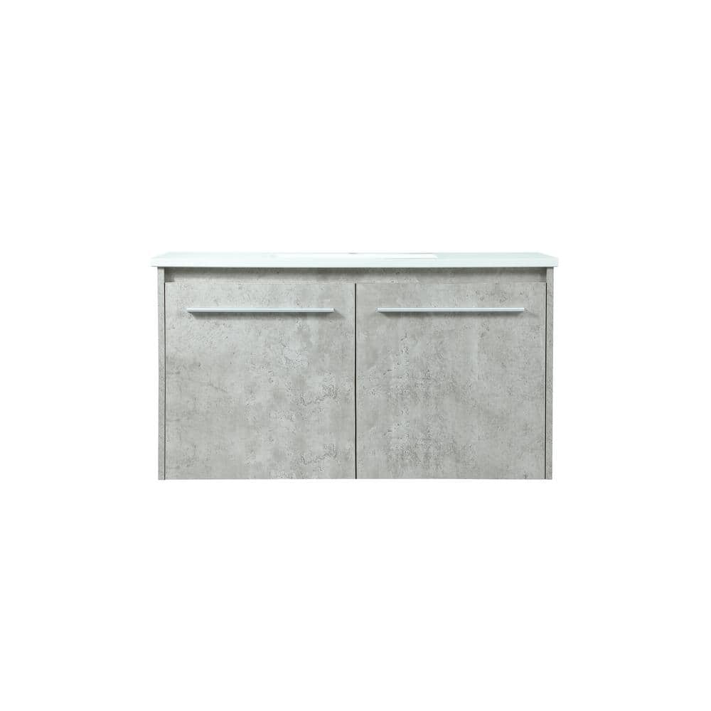 Simply Living 36 in. W x 18 in. D x 19.7 in. H Bath Vanity in Concrete Grey