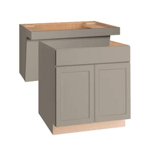 Courtland 36 in. W x 24 in. D x 32.5 in. H Assembled Shaker Sink Base Kitchen Cabinet in Polar White
