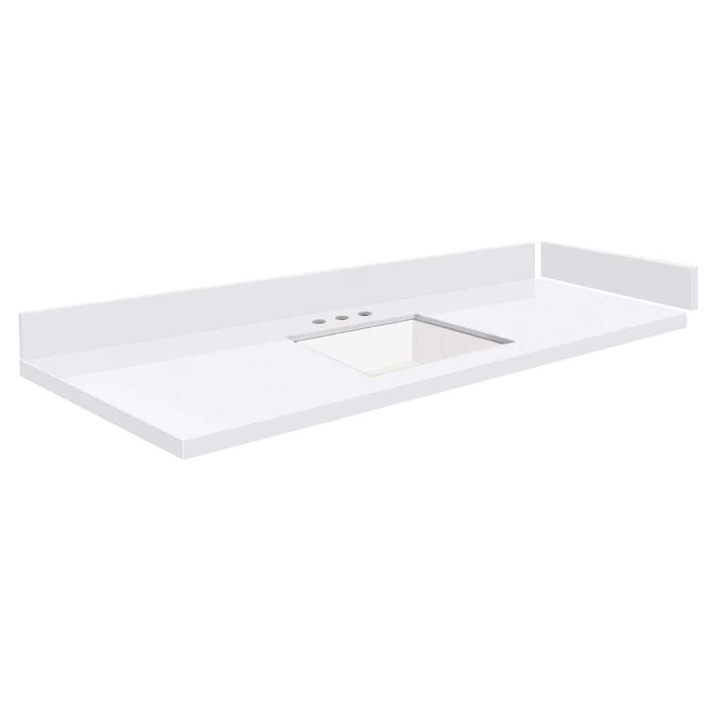 Silestone 58.5 in. W x 22.25 in. D Quartz Vanity Top in Miami White with White Rectangular Single Sink price history on PriceWatchPro