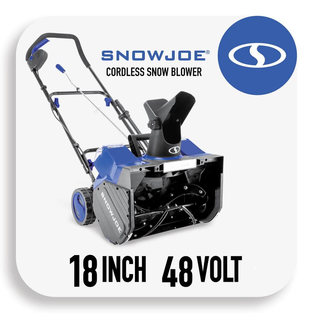 Snow Joe 18 in. 48-Volt Cordless Electric Snow Blower Kit with x 4.0 Ah  Batteries Charger 24V-X2-SB18 The Home Depot