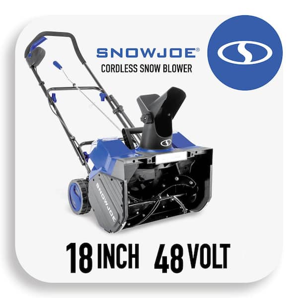 Snow Joe 18 in. 48-Volt Cordless Electric Snow Blower Kit with 2 x 4.0 Ah Batteries + Charger