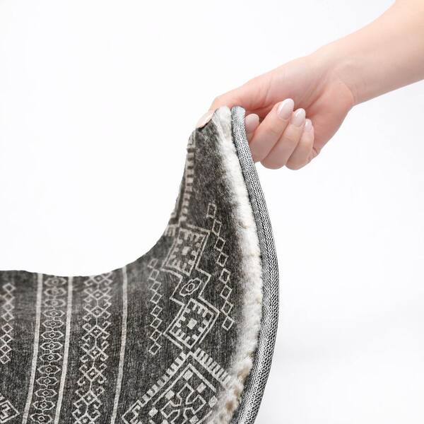 Dream Shag Premium Machine Washable Abstract ADS120 Gray 5 ft. x 7 ft. 6 in. Area Rug