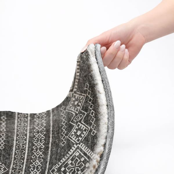 Dream Shag Premium Machine Washable Abstract ADS120 Gray 9 ft. x 12 ft. Area Rug