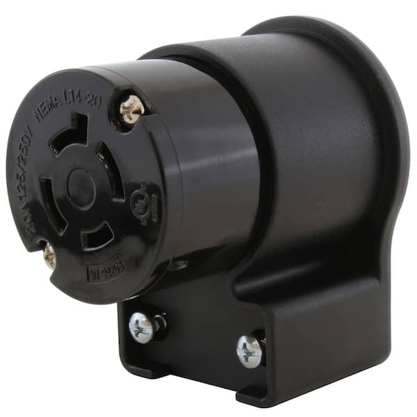 AC WORKS NEMA L14-20R 20 Amp 125/250-Volt 4-Prong Elbow Locking Female Connector With UL, C-UL Approval