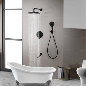 Single-Handle 3-Spray Patterns 2.5 GPM 10 in. 3 Functions Tub and Shower Faucet in Black (Valve Included)
