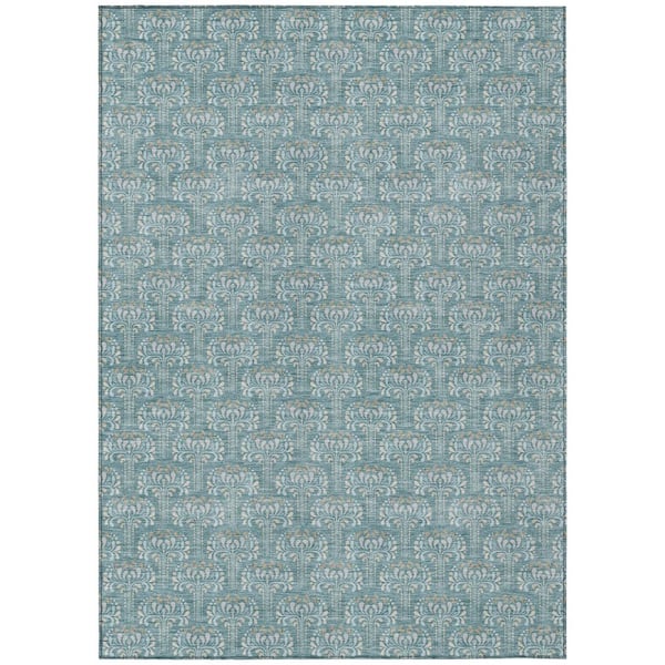 Chantille Machine Washable Indoor/Outdoor Abstract ACN3065 Teal 3 ft. x 5 ft. Area Rug