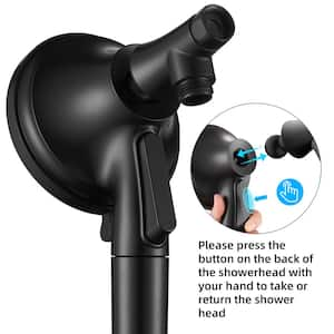 Rainfull 7-Spray Handheld Shower Systems with Valve 1.8 GPM 4.9 in. Adjustable Filtered Shower Head in Black