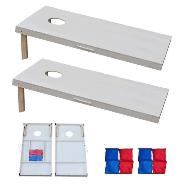 Wood Cornhole Board Set Bean Bag Toss Set Outdoor Yard Cornhole Toss Game Set 2-Pack (Includes 8 Bags)