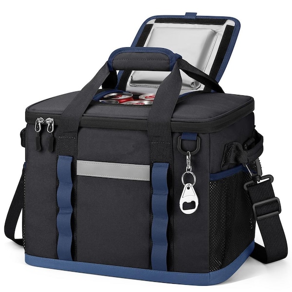 Unbranded Durable 24.3 qt. 35 can Adjustable Shoulder Strap Beverage Jug Chest Soft-Side Cooler in Blacks