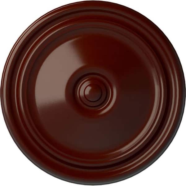 Ekena Millwork 12" x 1-3/4" Reece Urethane Ceiling Medallion (Fits Canopies upto 2-3/8"), Brushed Mahogany