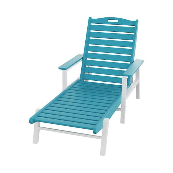 Maincraft Blue Plastic Chaise Lounge Outdoor Chair