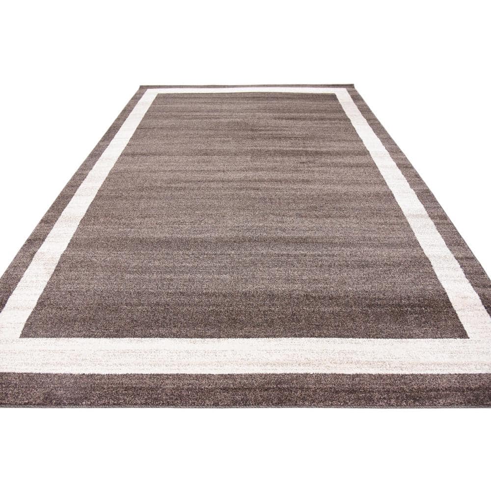 Brown and Ivory Rectangular Tufted Washable Area Rug