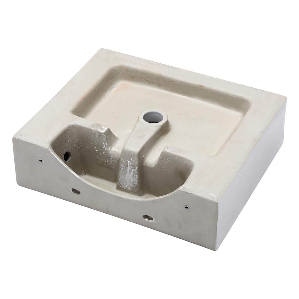 20.8" White Ceramic Rectangular Wall-Mounted Bathroom Sink