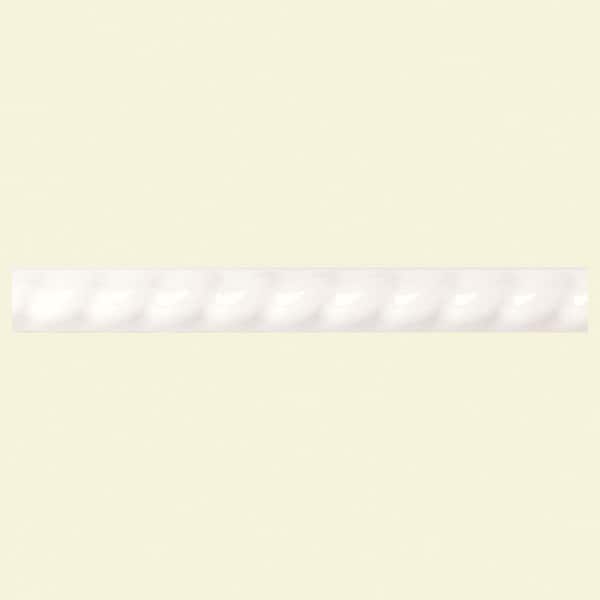 Liners Arctic White Wall 1 in. x 6 in. Ceramic Rope Liner Wall Tile