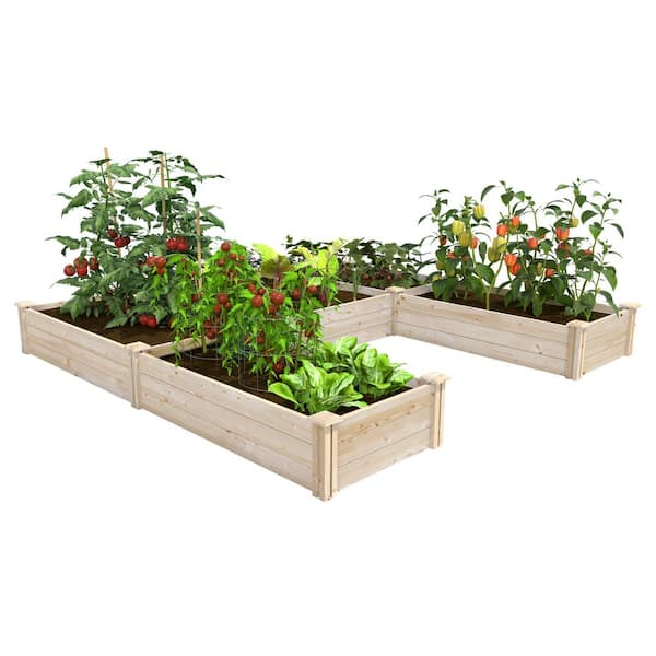 8 ft. x 8 ft. x 10.5 in. Original Pine U-Shaped Raised Garden Bed
